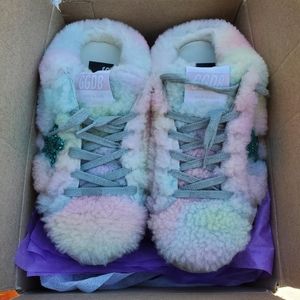 Golden Goose LTD Fur Sabot Like new.